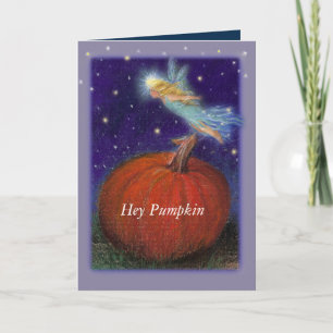 Tarjeta Luna Llena de hadas de la calabaza mágica