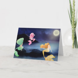 Tarjeta Luna llena en el cumpleaños de la Sirena