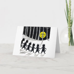 Tarjeta Luna llena y gatos, Louis Wain