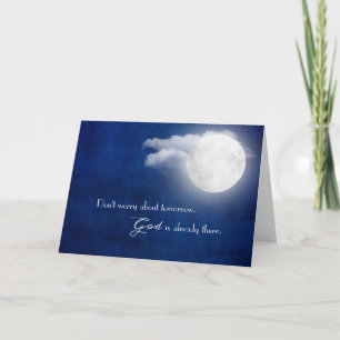 Tarjeta Luna llena y la nube pensando en ti