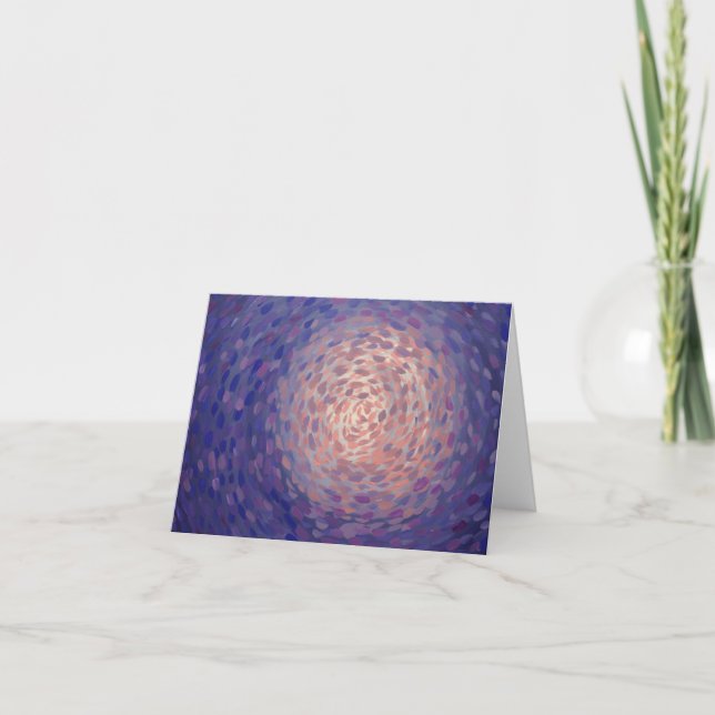 Tarjeta Luna morada rosada corta luz lunar (Anverso)