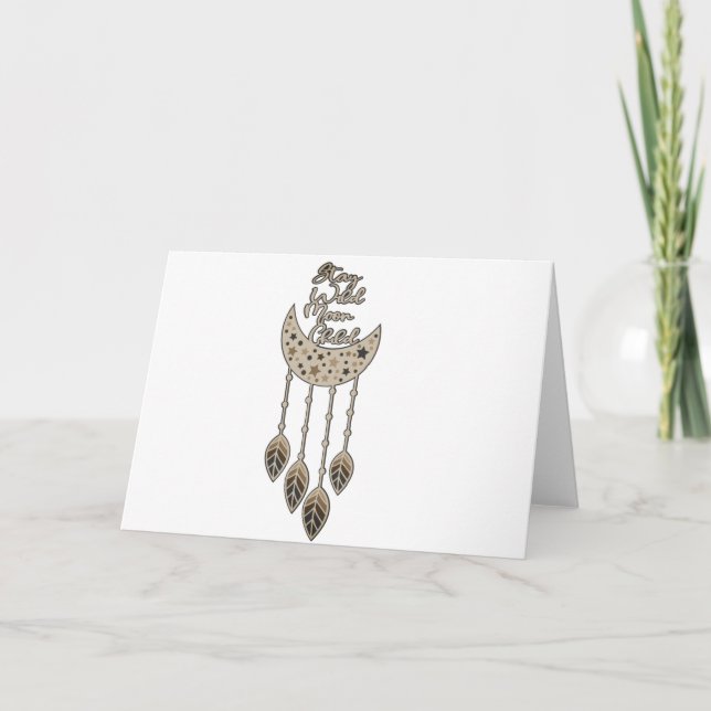 Tarjeta Luna Niño Salvaje en Blanco (Anverso)