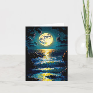 Tarjeta Luna sobre el agua