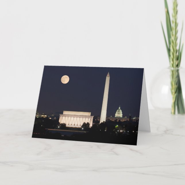 Tarjeta Luna sobre Washington DC (Anverso)