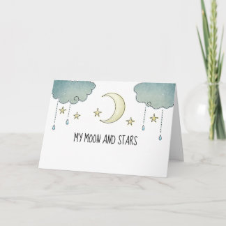 Tarjeta Luna y aniversario de las estrellas