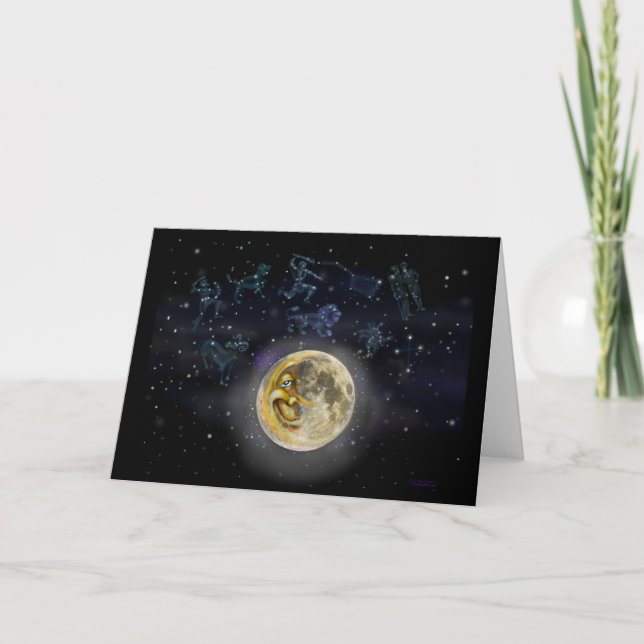 Tarjeta Luna y constelaciones (Anverso)