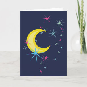 Tarjeta Luna y estrellas