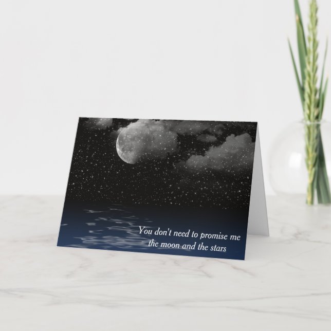 Tarjeta Luna y estrellas de aniversario (Anverso)