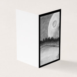 Tarjeta Luna y planeta - Negro