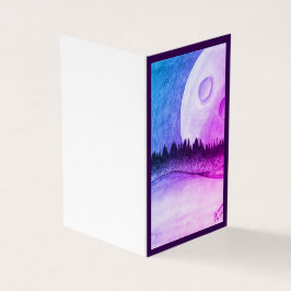 Tarjeta Luna y planeta - Púrpura