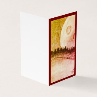 Tarjeta Luna y planeta - Rojo
