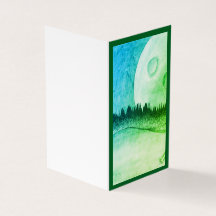 Luna y planeta - verde