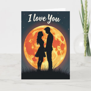 Tarjeta Lunar de Pareja Romántica