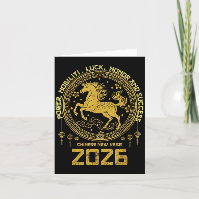Tarjeta Lunar New Year 2026 Zodiac Horse Collection  (Anverso)