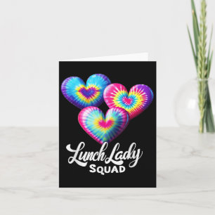 Tarjeta Lunch Lady Squad Tie Dye Hearts Presentes Para Caf