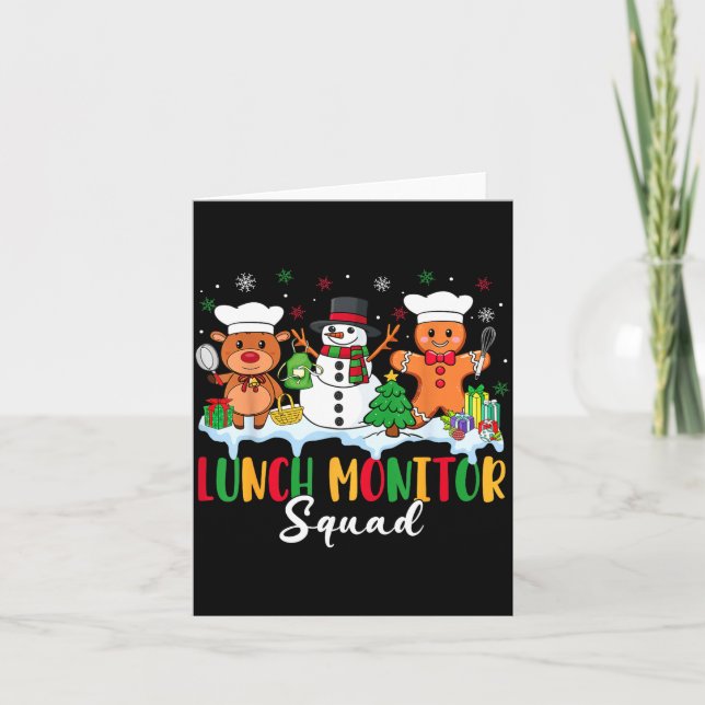 Tarjeta Lunch Monitor Squad Reindeer Snowman Gingerbread C (Anverso)