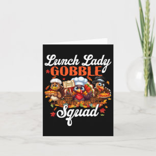 Tarjeta Lunes Lady Gobble Squad Turquía Calabaza Feliz Gra