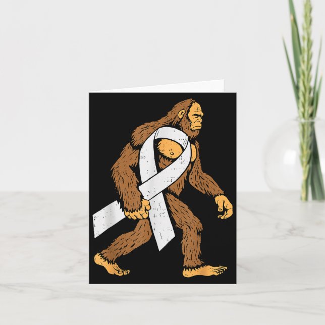 Tarjeta Lung Cancer Awareness Bigfoot White Ribbon Suprt M (Anverso)