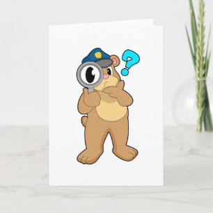 Tarjeta Lupa de oficial de policía de oso