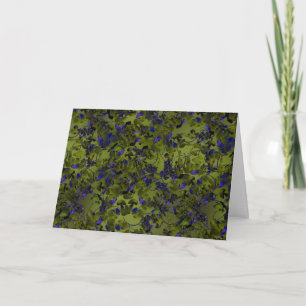 Tarjeta Lúpulo oscuro abstracto botánico verde y azul