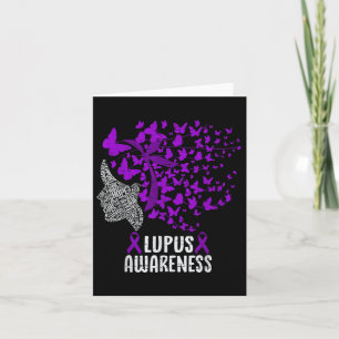 Tarjeta Lupus Awareness Butfly Purple Ribbon Autoinmune