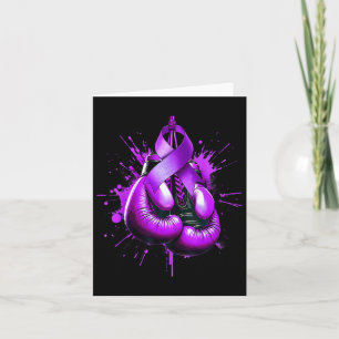 Tarjeta Lupus Boxing Glove Purple Ribbon Awareness Fight W