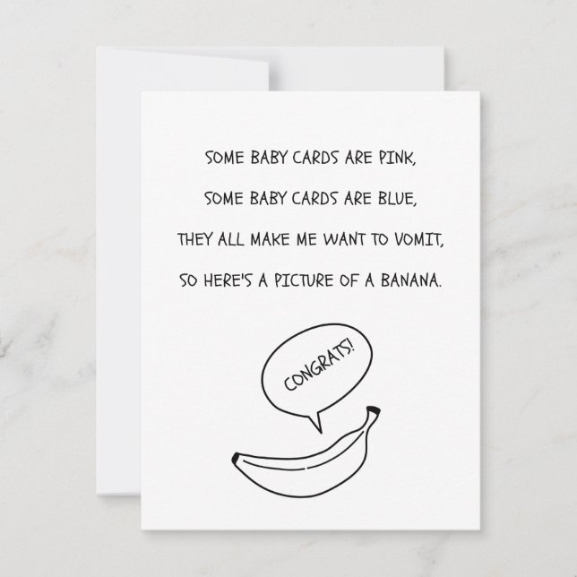 Tarjeta Lustige Baby Glückwunsch Karte mit Banane (Anverso)