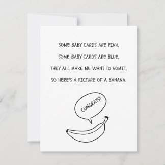 Tarjeta Lustige Baby Glückwunsch Karte mit Banane