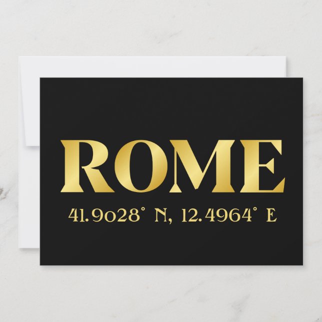 Tarjeta Lux Gold Roma Latitud y Saludo de Longitud (Anverso)