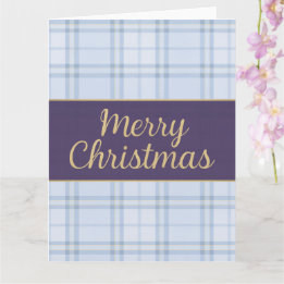 Tarjeta Luxe Blue Plaid “Merry Christmas