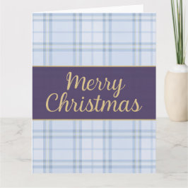 Tarjeta Luxe Blue Plaid “Merry Christmas