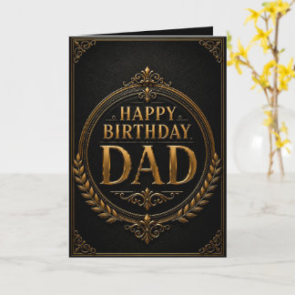 Tarjeta Luxury Black & Gold Elegant Birthday Card for Dad