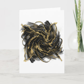 Tarjeta Luxury Gold and Black Abstract Marble