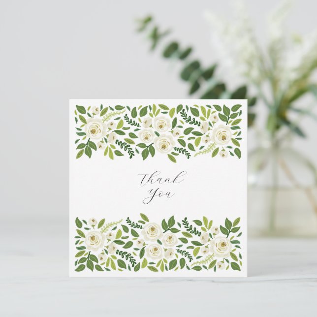 Tarjeta Luxury White Rose Floral Frame  (Anverso de pie)