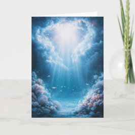 Tarjeta Luz celestial sobre el santuario de coral