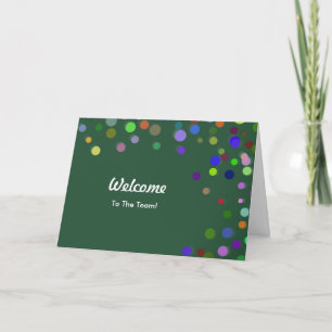 Tarjeta Luz de bienvenida con lunares y chispas de colores