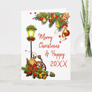 Tarjeta Luz de calle personalizada de Feliz Navidad