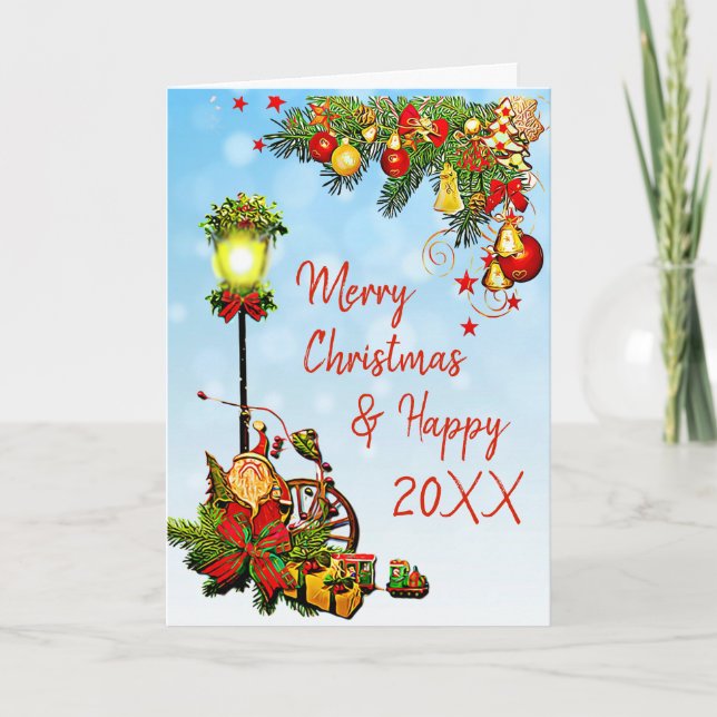 Tarjeta Luz de calle personalizada Feliz Navidad (Anverso)