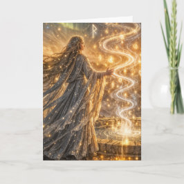 Tarjeta Luz de Fantasía Élfica Dorada – Fantasía Impresion