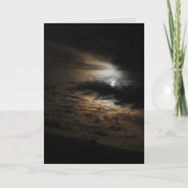 Tarjeta Luz de la luna brillando en las nubes foto en blan