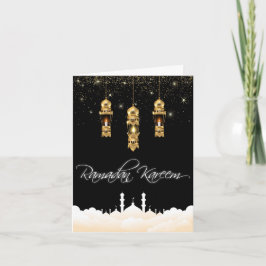 Tarjeta Luz de lámpara hermosa Eid Mubarak