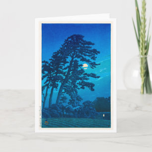 Tarjeta Luz de luna en Magome, Hasui Kawase, Woodcut