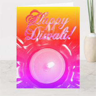 Tarjeta Luz de una vela colorida feliz de Diwali del arco