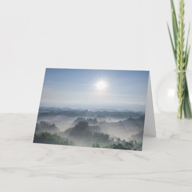 Tarjeta Luz del sol brillante en los árboles de bambú el | (Anverso)