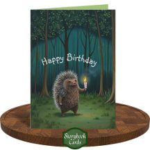 Luz en la oscuridad del amigo edgehog Feliz cumple