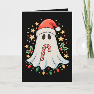Tarjeta Luz fantasma linda árbol pastel Feliz Navidad Navi