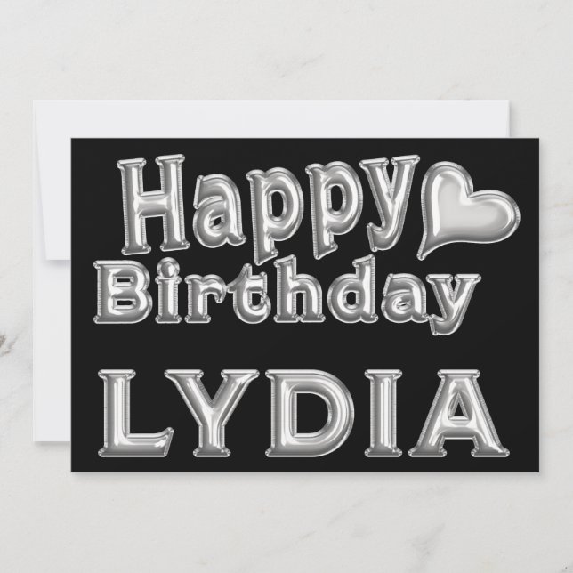 Tarjeta Lydia Happy Birthday Karte Grußkarte mit Herz (Anverso)