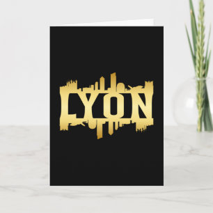 Tarjeta Lyon City Skyline Cityscape Trip Divertido Idea