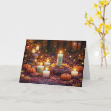 Mabon del Equinoccio de Otoño con Velas en el Bosq