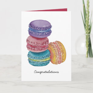 Tarjeta Macarones De Arcoiris Cuidados En Acuarela
